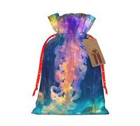 Jellyfish Ocean Print Eco-Friendly Gift Drawstring Bag Holiday Present Pouches Party Favors Goodie Bags