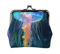 Jellyfish ocean Print Exquisite Versatile Kiss Lock Coin Purse Cute Small Zipper Wallet for Coins Cards