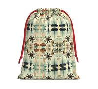 Jellyfish Ocean Printing Drawstring Gift Bag With Red Ribbon Soft Stylish For Christmas Halloween Fits Card Candies