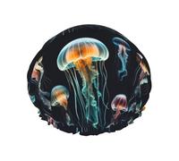 Jellyfish Ocean Shower Cap Reusable For Women, Double Waterproof Layer Shower Cap, Hair Care Essential