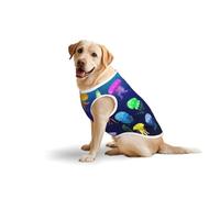 Jellyfish Ocean Soft Cotton T-Shirt Vest For Large Dogs, Print Pet Clothes Breathable Pet Pullover Tee Sleeveless Sweatshirt (3xl-5xl)
