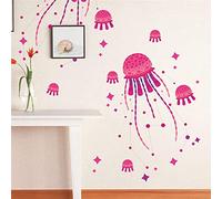 Jellyfish Octopus Tentacles Wall Sticker Decal Underwater Ocean Bathroom Window Nursery Bedroom Stickers Nautical Mural Poster,A101