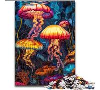 Jellyfish Oil Painting 1000 Piece Jigsaw Puzzles for Adults & Teens, Relax Games Enhance Love between Couples for Age 14 (26x38cm)