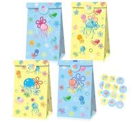 Jellyfish Party Favor Bags Candy Snacks Present Bags Popcon Boxes for Birthday Baby Shower Under the Sea Decoration Supplies