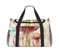 Jellyfish Pattern Print Ample Space Travel Duffle Bags Large Capacity Hand Travel Bag for Airplane Weekend