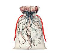 Jellyfish Pattern Print Eco-Friendly Gift Drawstring Bag Holiday Present Pouches Party Favors Goodie Bags