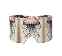 Jellyfish Pattern Print Sleep Eye and Ear Muffs for Sleeping with Adjustable Strap for Travel Nap Shift Work Office