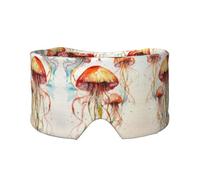 Jellyfish Pattern Print Sleep Eye and Ear Muffs for Sleeping with Adjustable Strap for Travel Nap Shift Work Office