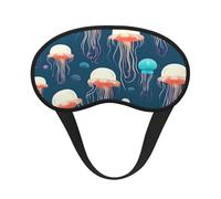 Jellyfish Pattern Print Sleep Mask for Side Sleepers Cute Blackout Eye Mask Shades Cover for Home or Travel