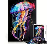 Jellyfish Popart Painting Adult Jigsaw Puzzle1000 Pieces Strong Logic Precise Connection Joyful Challenge Premium Gift (38x26cm)