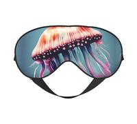 Jellyfish Print Breathable Full-Cover Eye Mask Stylish Adjustable Nap Night Restful Environment