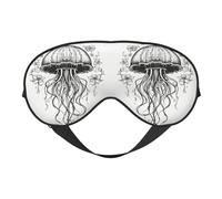 Jellyfish Print Eye Mask, Soft and Breathable, Suitable for Nap, Travel, and Night Sleep
