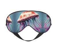 Jellyfish Print Soft Eye Mask - Comfortable Sleep, Elastic Nighttime Shade, Eye Covers for Travel, Meditation