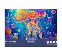 Jellyfish Puzzles 1000 Piece for Adults Animal Wildlife Jigsaw Puzzle Beautiful Decoration 38x26cm/1000pcs