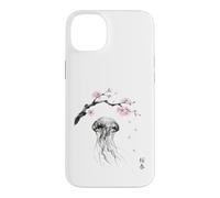 Jellyfish Sakura Cherry Blossom Japanese Art Graphic Case for iPhone 14 Plus