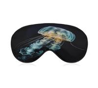 Jellyfish Sleep Mask Light Block-Out Eye Mask for Side Sleeper Pressure-Free Soft Night Blindfold with Adjustable Strap Breathable Sleep Eye Cover for Travel