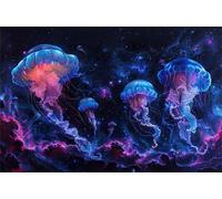 Jellyfish Space 520 Piece Jigsaw Puzzles for Adults Colourful Fun Challenging & Brainteasing Educational Learning Gift Present for Children Boys Girls 520 Piece Puzzle for Adults
