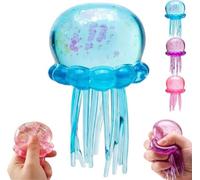 Jellyfish Squish - Jellyfish Design Squeeze Stress Ball, Octopus Fidget Stress Balls Toy Sensory Slow Rise, Ice Squeeze Cube-Drop Malt Sugar Balls Sensory for Anxiety Stress Party Favors (Blue)