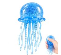 Jellyfish Squishy, Decor for Daily Calm, Blue Jellyfish Ornament for Office, On-the-Go Use, Soft Squishy Squeeze Ball for Concentration & Comfort