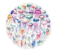 Jellyfish Stickers for Water Bottle|Jellyfish Vinyl Waterproof Sticker for Water Bottle Laptop Skateboard Phone Car Decals Gifts for Kids Teens Adults for Party Favors Supplies Decor 50 PCS
