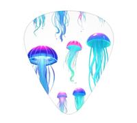 Jellyfish swarm Printed pick set - 12 pieces, thin, medium and thick guitar picks, suitable for guitar, bass, electric guitar and ukulele