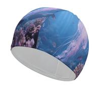 Jellyfish Swimming Swim Cap for Women Men Swimming Hat Bath Waterproof Pool Caps for Long Thick Curly Hair