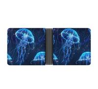 Jellyfish Underwater World Magic Bifold Wallet Leather Slim Cash Card Holder Cute Purse