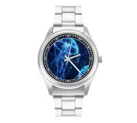 Jellyfish Underwater World Magic Men's Casual Watch with Stainless Steel Strap Alloy Quartz Wrist Watches