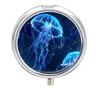 Jellyfish Underwater World Magic Pill Box 3 Compartment Small Portable Medicine Case Pill Organizer for Pocket Purse