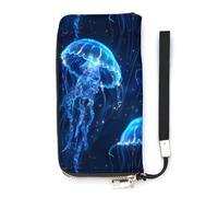 Jellyfish Underwater World Magic Slim Wallet for Women Long Purse Cute Clutch Wristlet Handbag Card Holders