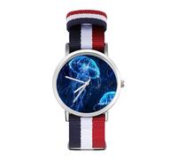 Jellyfish Underwater World Magic Sport Watch for Men Women Nylon Strap Wrist Watch Analog Quartz Watch