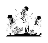 Jellyfish Vinyl Wall Decal Sticker Bathroom Decor - Sea Ocean Animal Decal, l Wall Decal, Under The Sea Wall Decor-S-42x51cm