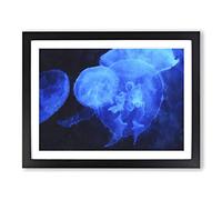 Jellyfish Vol.1 Painting Modern Art Framed Print | A2 Black Framed Wall Art | Ready to Hang | Modern Historical Picture | Living Room Bedroom Lounge Office