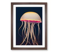 Jellyfish Vol.5 Framed Wall Art Print, Ready to Hang Picture for Living Room Bedroom Home Office, Walnut A2 (48 x 66 cm)