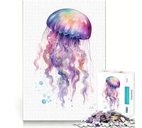 Jellyfish Watercolor 1000 Piece Jigsaws for Adults Stress Free Nice Thick Happy Challenge Premium Gift (38x52cm)