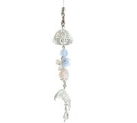 Jellyfish Winds Chimes Pendant Phone Charm,Summer Bag Charm with Drive Safe Quote Tag,Key Chains Gifts for Friends, Family