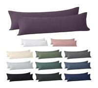 Jellymoni Cushion Cover 40 x 145 cm Cotton Set of 2 Purple Oeko-Tex Made from 100% Washed Cotton Pillowcase with Hidden Zip Soft 2 Piece Cushion Covers for Cushions 40 x 145 cm