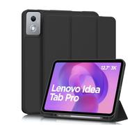 JeLLYPIE for Lenovo Idea Tab Pro Case 12.7" with Pen Holder, Soft Silicone Back Lightweight Smart Cover for Lenovo Idea Tab Pro, 2025 Released, Black