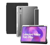 JeLLYPIE for Lenovo Idea Tab Pro Case 12.7" with Pen Holder, Soft Translucent Back Lightweight Smart Cover for Lenovo Idea Tab Pro, 2025 Released, Black