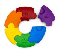 Jellystone Designs Colour Wheel Rainbow Teether. Silicone Teething Puzzle Baby Sensory Toy. Numbers, Colours & Fruits. Suitable for Children 6 Months
