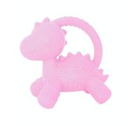 Jellystone Designs Dino Teether - Pink - Lightweight & Textured Dinosaur Teething Toy to Ease Sore Gums. Food-Grade Silicone. Suitable for Baby Boys & Girls 3 Months +