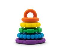 Jellystone Designs Rainbow Stacker - Bright. Soft Silicone Baby Stacking Teether Toy. Tactile Teething Toy for Babies. Gift for Newborn Baby Boys & Girls from 0 Months +