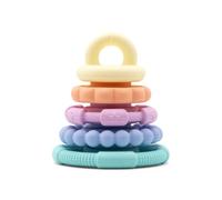 Jellystone Designs Rainbow Stacker Pastel. Soft Silicone Baby Stacking Teether Toy. Tactile Teething Toy for Babies. Gift for Newborn Baby Boys & Girls from 0 Months +