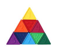 Jellystone Designs Triblox Rainbow Teether. 9 Brightly Coloured Silicone Teething Stacker Toy with Numbers and Illustrations - Counting, Building and Stacking Toy. Suitable for Boys & Girls 9 Months