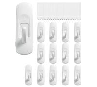 JELLYSUB 14 Hooks+20 Strips, Large Utility Hooks, Organize Damage-Free Hanging Hooks Heavy Duty with Adhesive Strips, No Tools Wall Hooks for Hanging