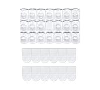 JELLYSUB Indoor Clear Mini Light Clips with Adhesive Strips, 60 Clear Clips, 80 Strips, Damage Free Christmas Light Clips, Removable Mini Wall Clips for Hanging Lights and Cables, Value Pack