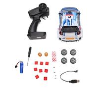Jelquix 1 24 RC Drift Car RC Racing Car, 2.4GHz Control Interchangeable Tires Dual Speed Mode Bright LED Lights for Indoor Outdoor Play Rechargeable Vehicle Anti Interference (Blue)