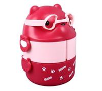 Jelquix 2 Layers Portable Lunch Box Leakproof with Excellent Thermal Insulation for School Work Camping Made of Safe PP Material (Pink)