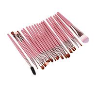 Jelquix 20pcs Makeup Brush Set, Soft Synthetic Coffee Brush Hair Set, Pink Handle Rose Gold Tube Cosmetic Kit with Storage Bag, Ideal for Professional Makeup Application