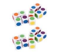 Jelquix 20Pcs Teaching 6 Sided Cubes, Brightly Colored Rounded Corner Color Dice, with Premium Plastic for Classroom Games, Role Playing and Educational Toys